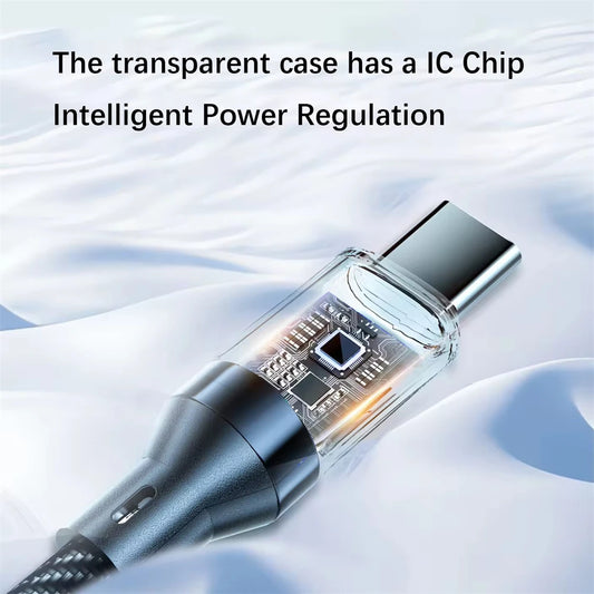 كابل NNBILI 120 واط من النوع C إلى كابل شحن سريع للغاية للهاتف مزود بشاشة LED وكابل بيانات USB إلى النوع C لهاتف Huawei وOppo وVivo